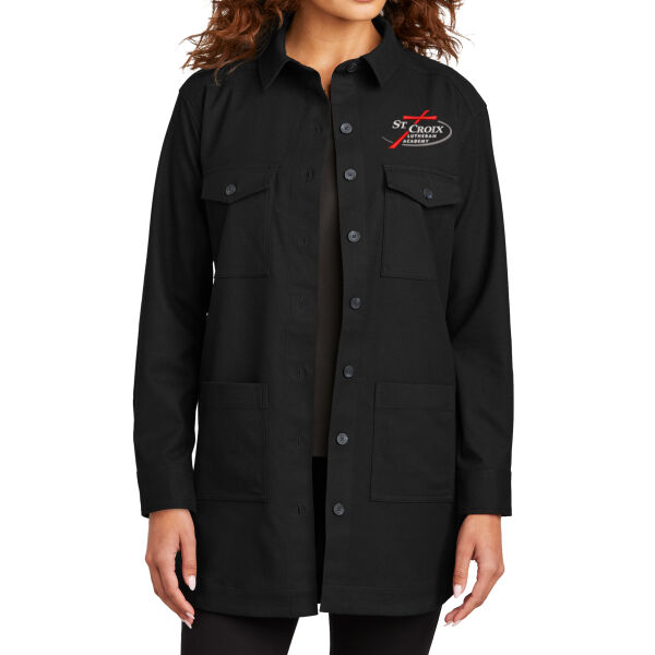 Mercer+Mettle® Women’s Long Sleeve Twill Overshirt - Embroidered Logo Thumbnail